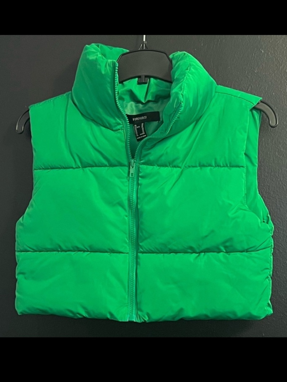 Forever 21 Vibrant Green Puffer Vest